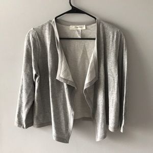 grey cardigan